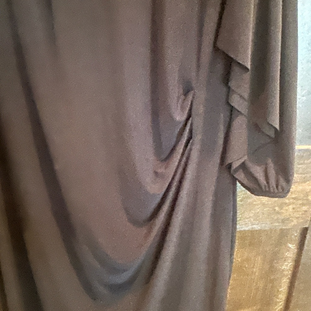 Ralph Lauren Black Ruched Sheath Dress 3/4 Dolman Sleeves - Picture 3 of 6